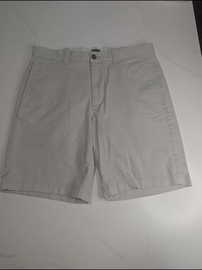 J.Crew Shorts Mens 32 Light Beige Stone 9 Inseam Stretch Chino Flat Front Casual